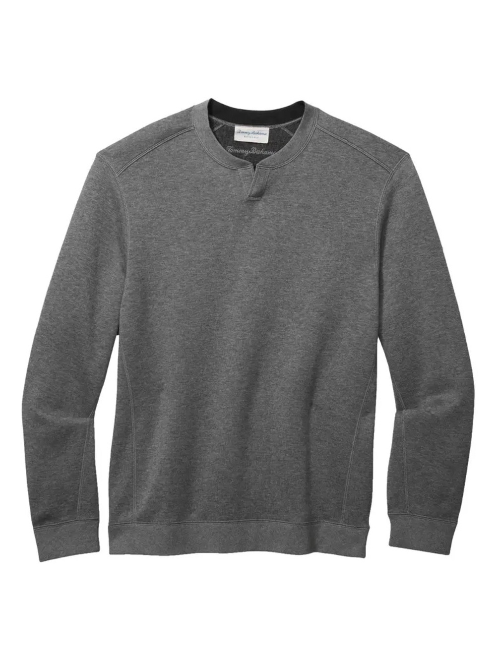 Tommy Bahama Reversible Sweatshirt Flip Coast Split Neck Charcoal Grey Size M
